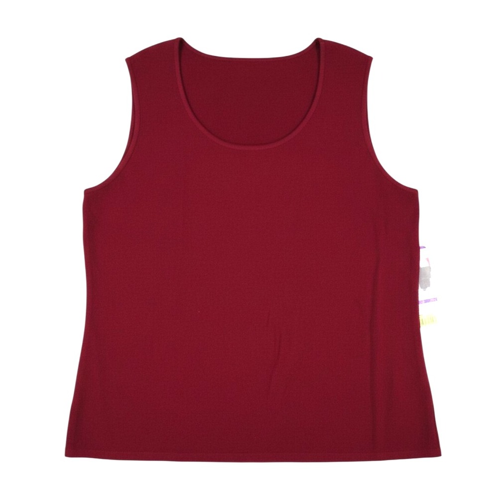 NWT JONES NEW YORK Wine TEXTURED KNIT Sleeveless SCOOP NECK Sweater Top Sz 2X